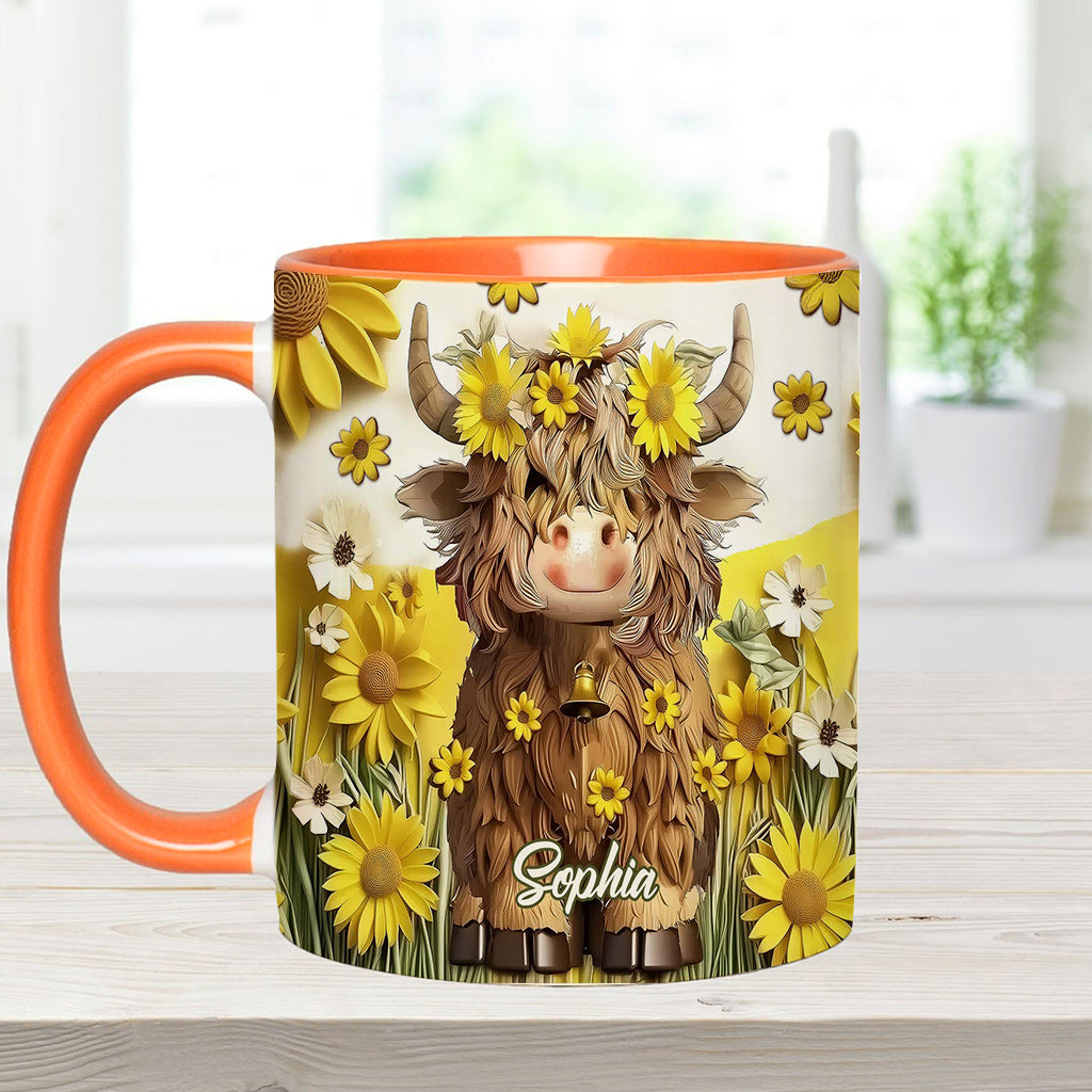 Cute Highland Cow - Personalized Accent Mug