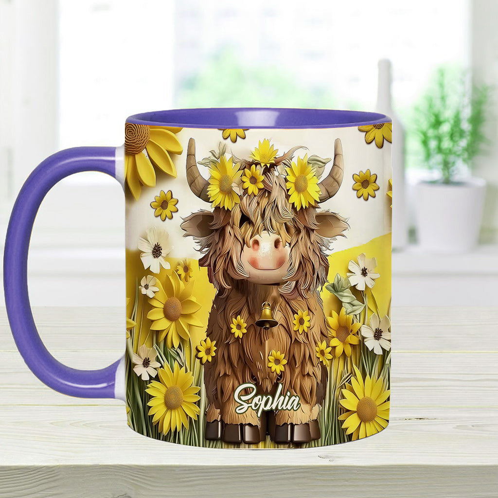 Cute Highland Cow - Personalized Accent Mug