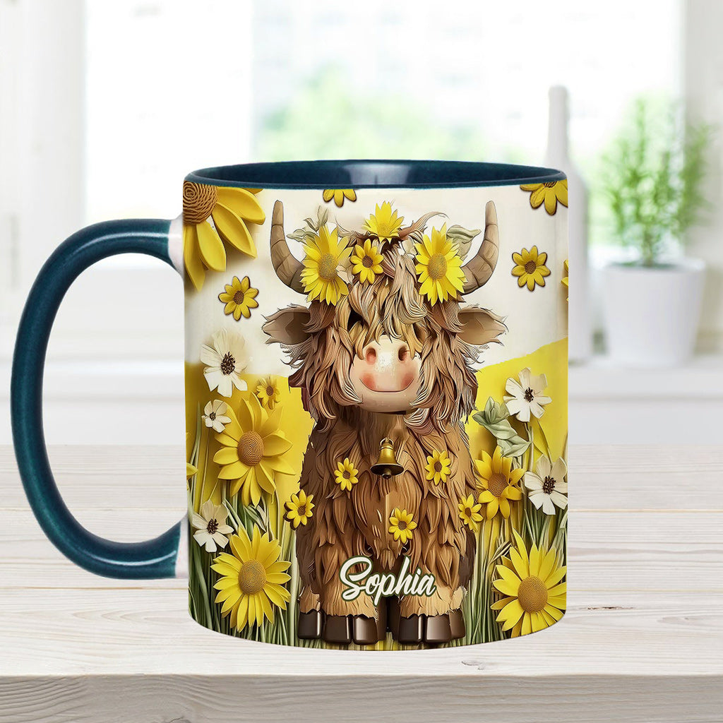 Cute Highland Cow - Personalized Accent Mug