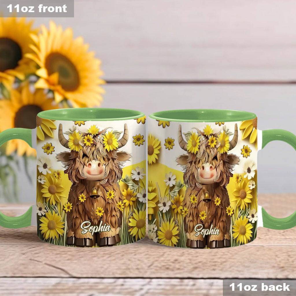 Cute Highland Cow - Personalized Accent Mug
