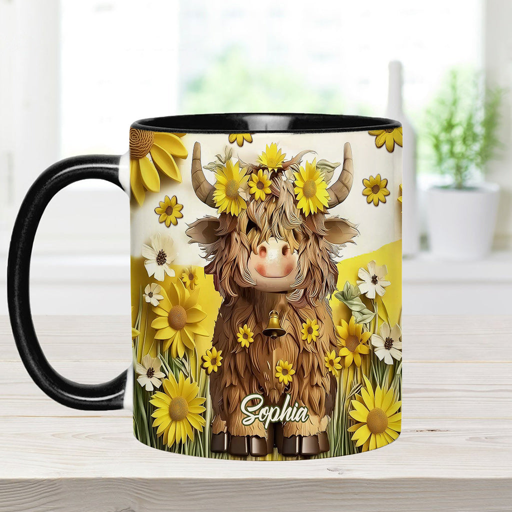 Cute Highland Cow - Personalized Accent Mug