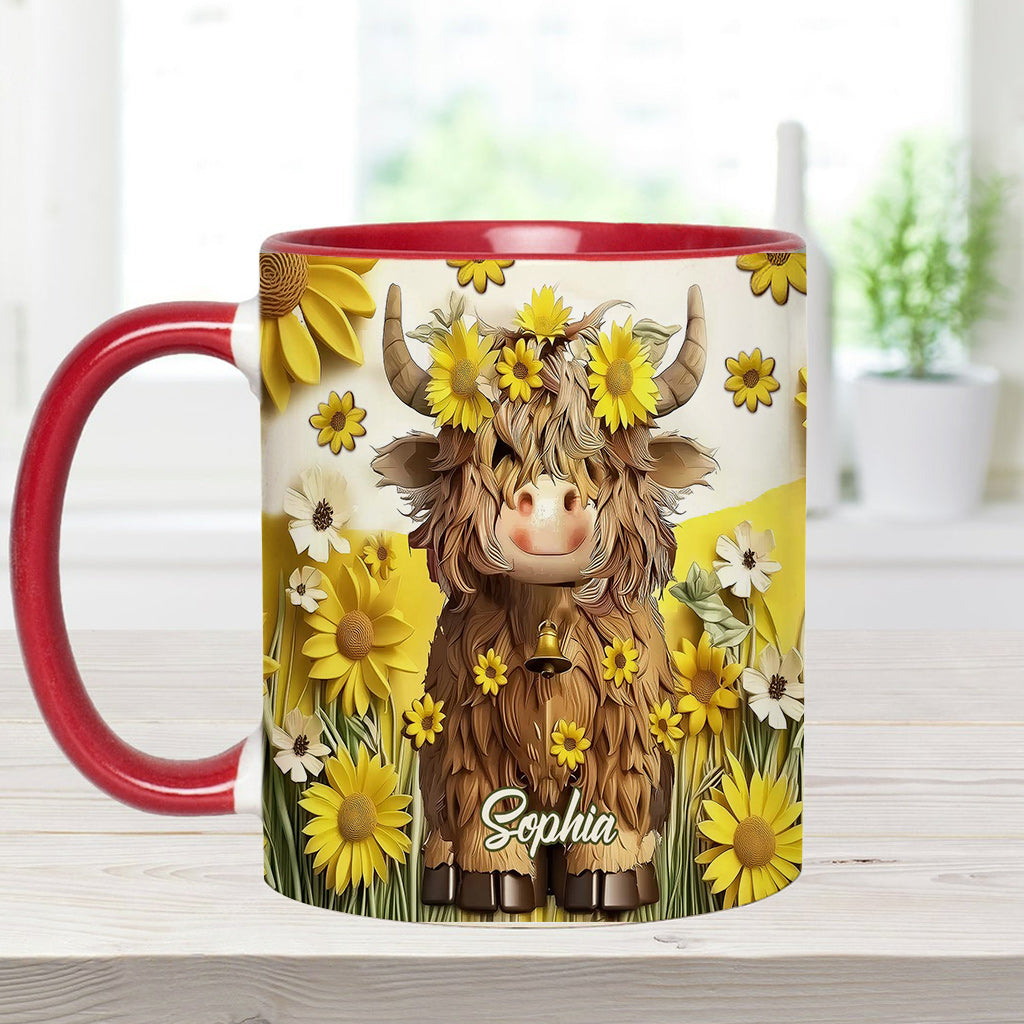 Cute Highland Cow - Personalized Accent Mug