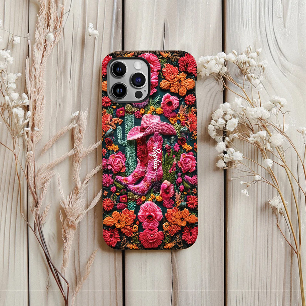Pink Cowgirl - Personalized Country Girl Full Print Phone Case