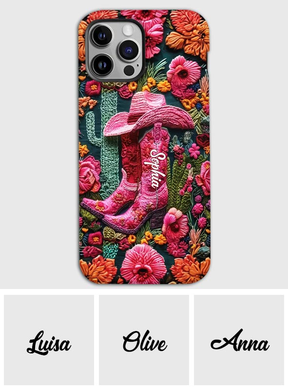 Pink Cowgirl - Personalized Country Girl Full Print Phone Case