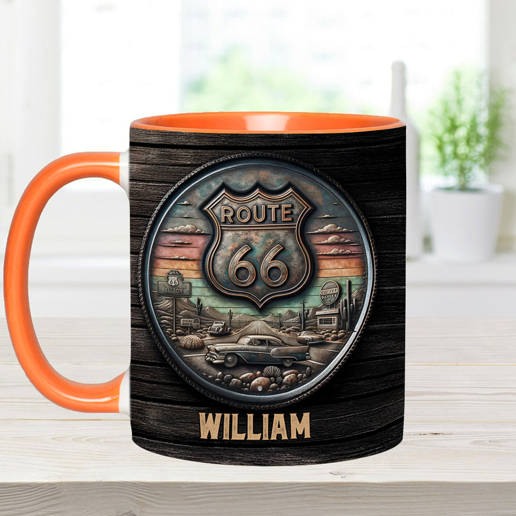 Vintage Route 66 Classic Car - Personalized Muscle Car Accent Mug