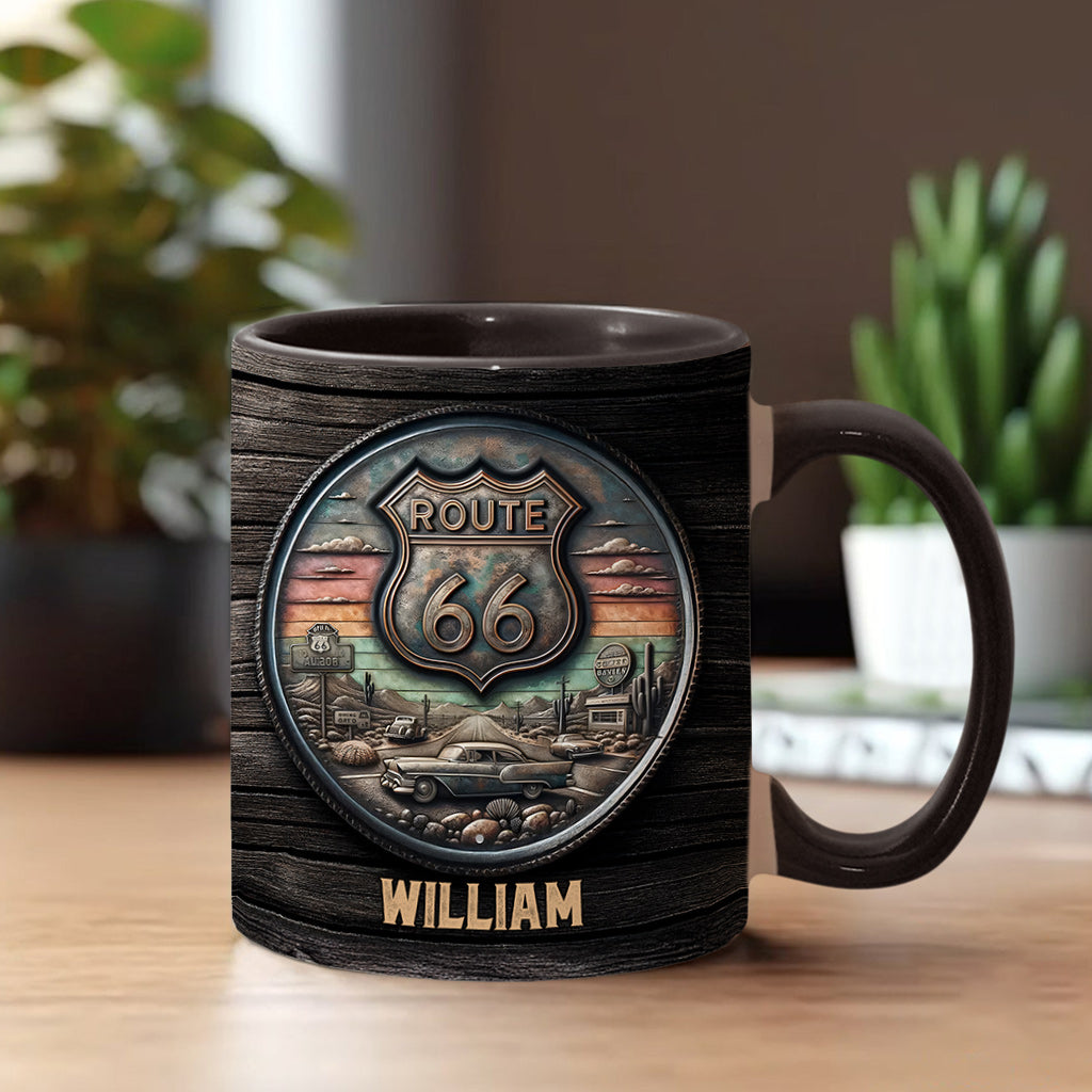 Vintage Route 66 Classic Car - Personalized Muscle Car Accent Mug