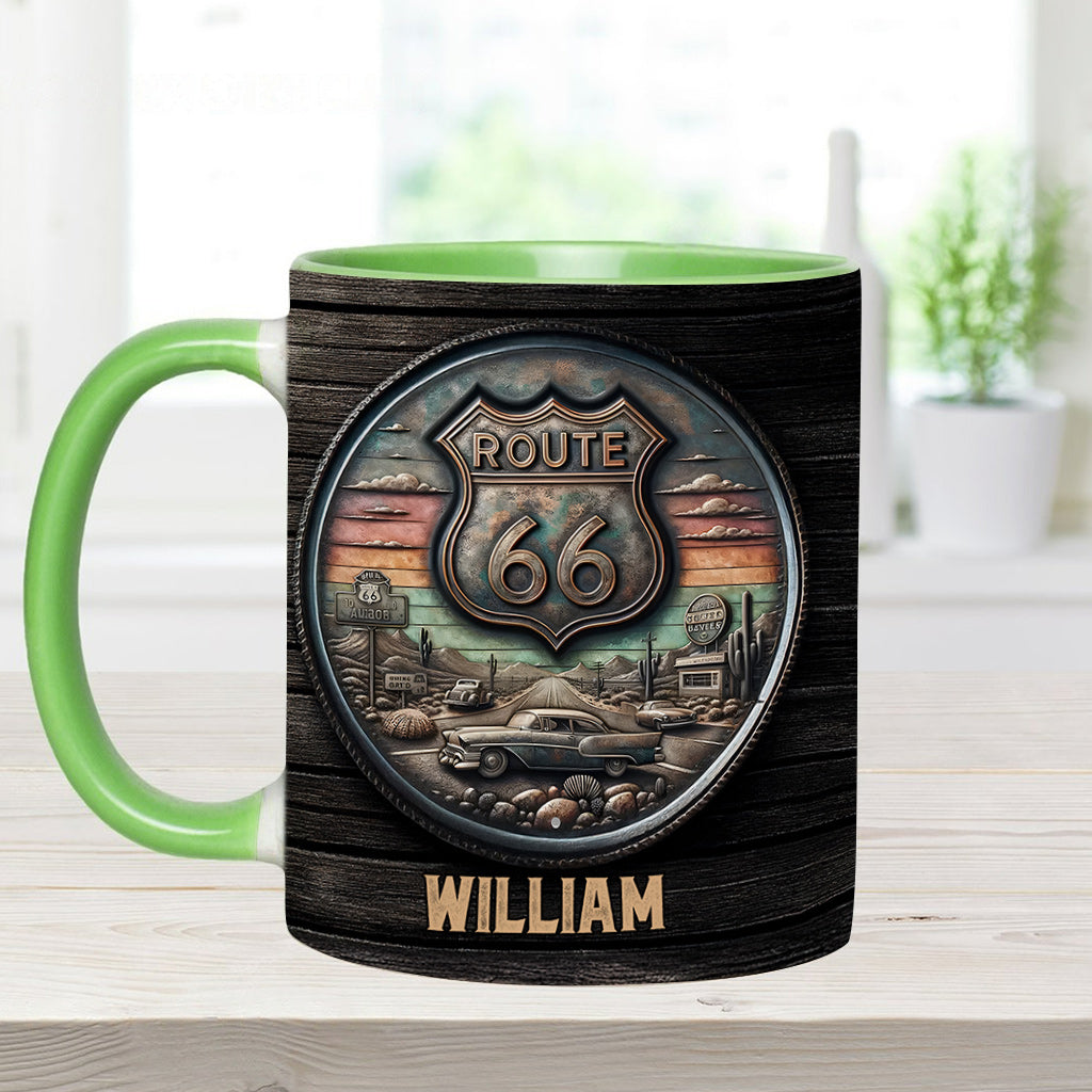 Vintage Route 66 Classic Car - Personalized Muscle Car Accent Mug