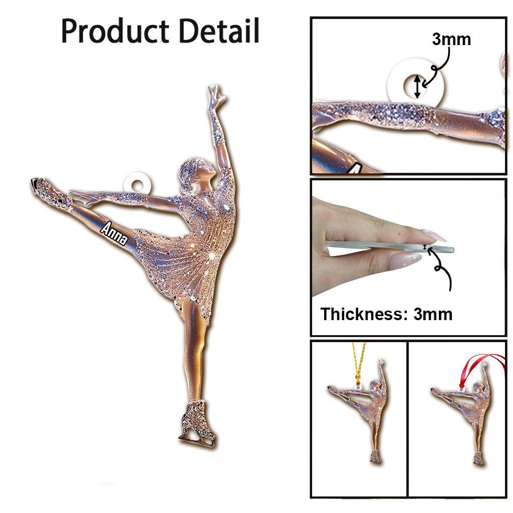 Sparkling Ice Skater - Personalized Ice Skating Ornament