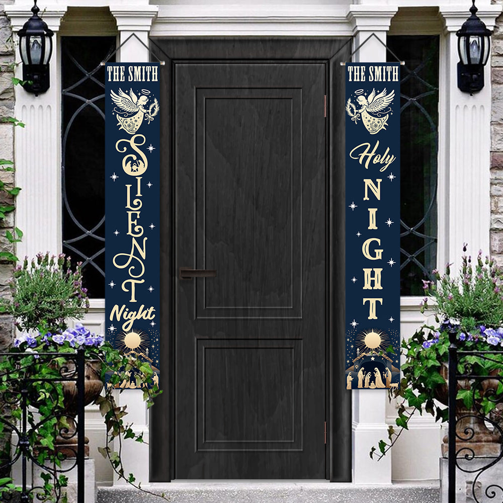 Silent Night Holy Night - Personalized Christian Porch Sign
