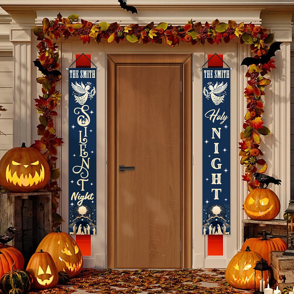 Silent Night Holy Night - Personalized Christian Porch Sign