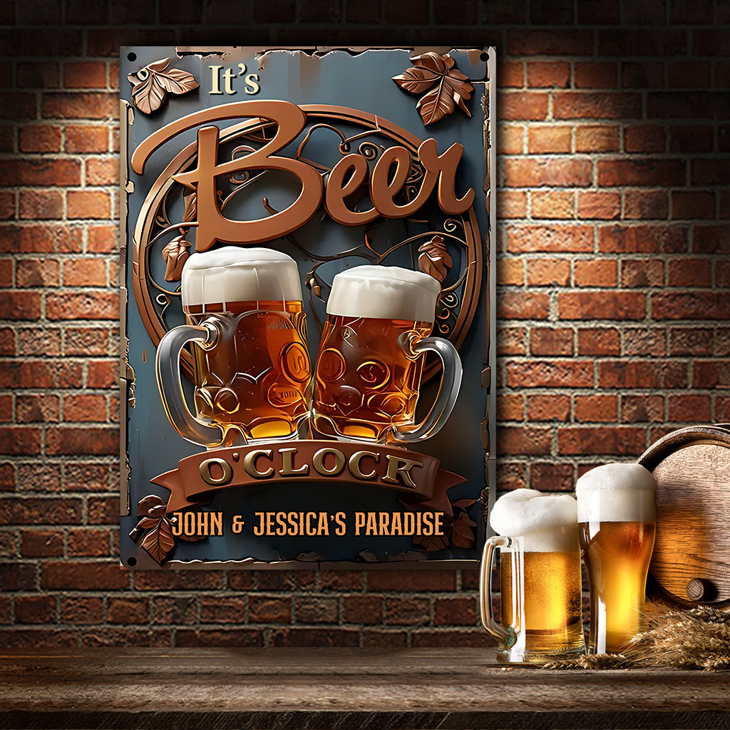 Love Drinking - Personalized Beer Rectangle Metal Sign