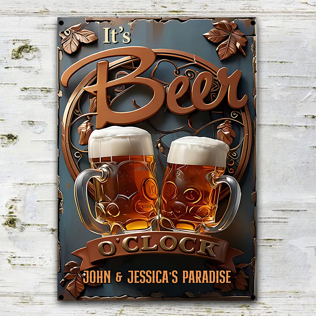 Love Drinking - Personalized Beer Rectangle Metal Sign