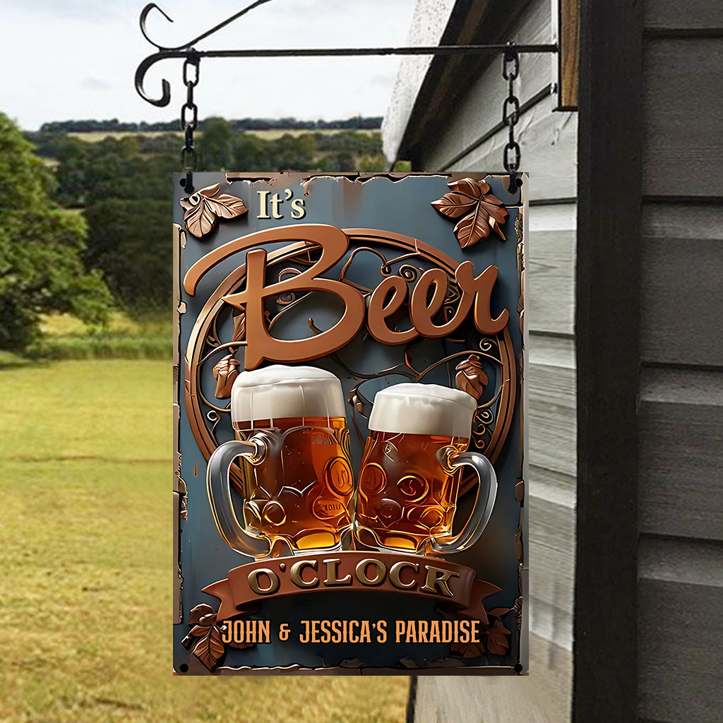 Love Drinking - Personalized Beer Rectangle Metal Sign