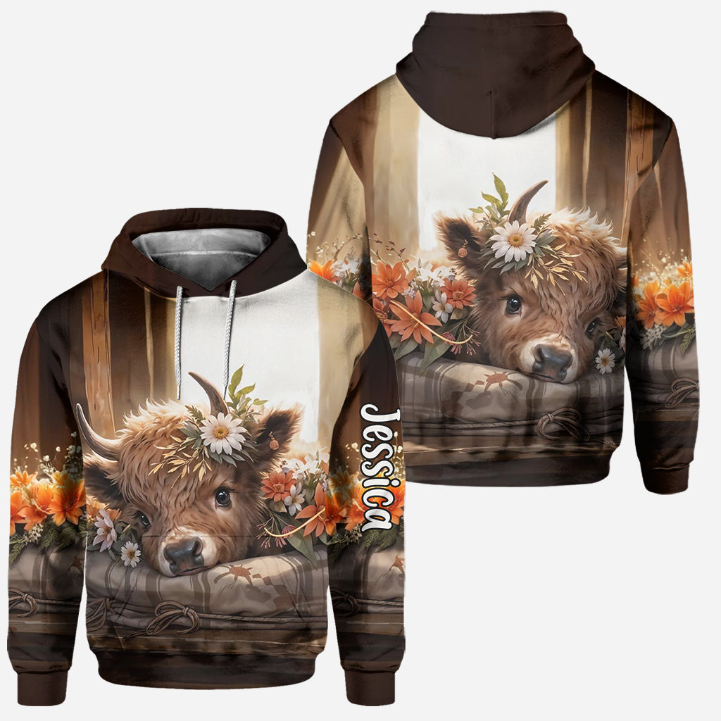 Just A Girl Who Loves Highland Cows - Personalized Highland Cow Hoodie and Leggings