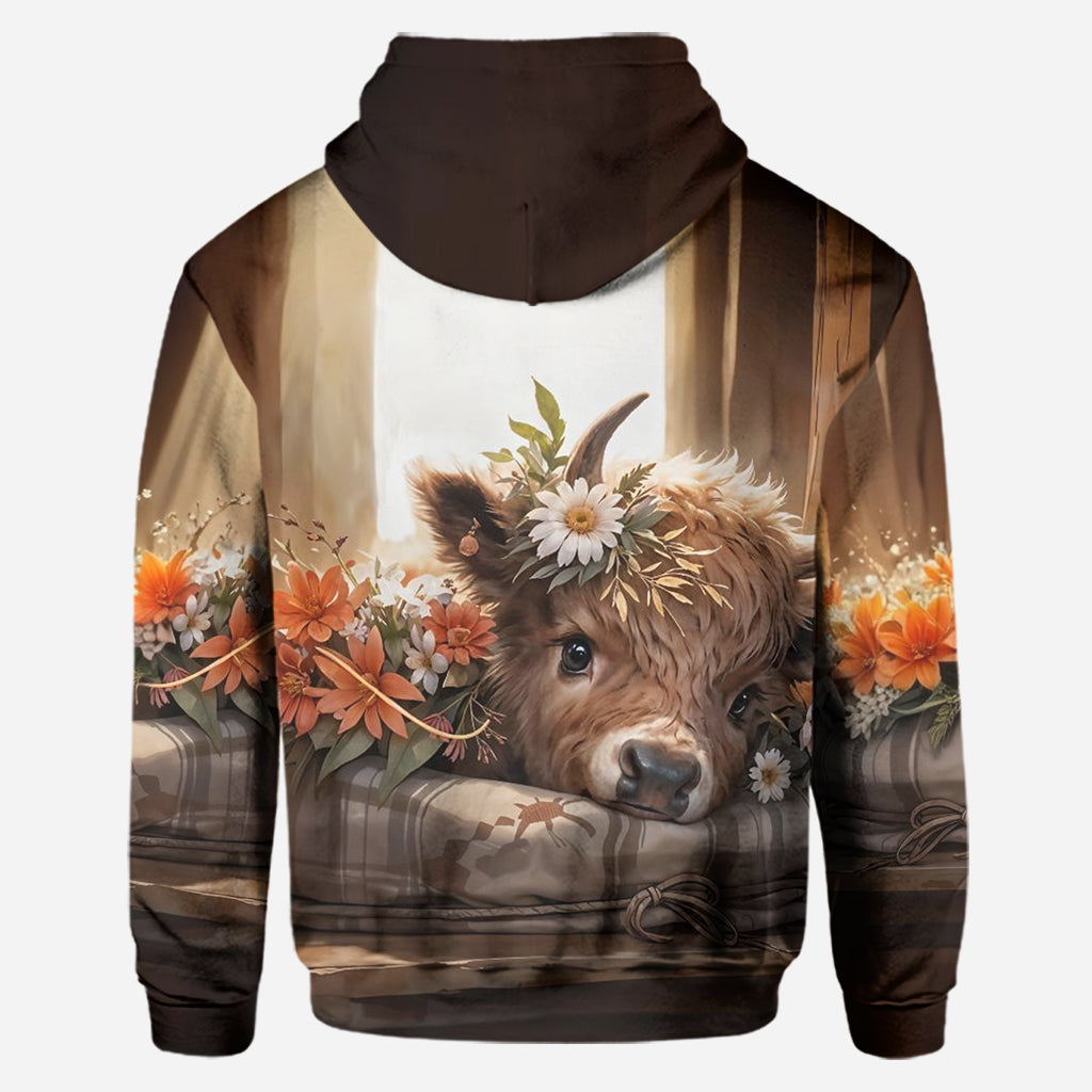 Just A Girl Who Loves Highland Cows - Personalized Highland Cow Hoodie and Leggings