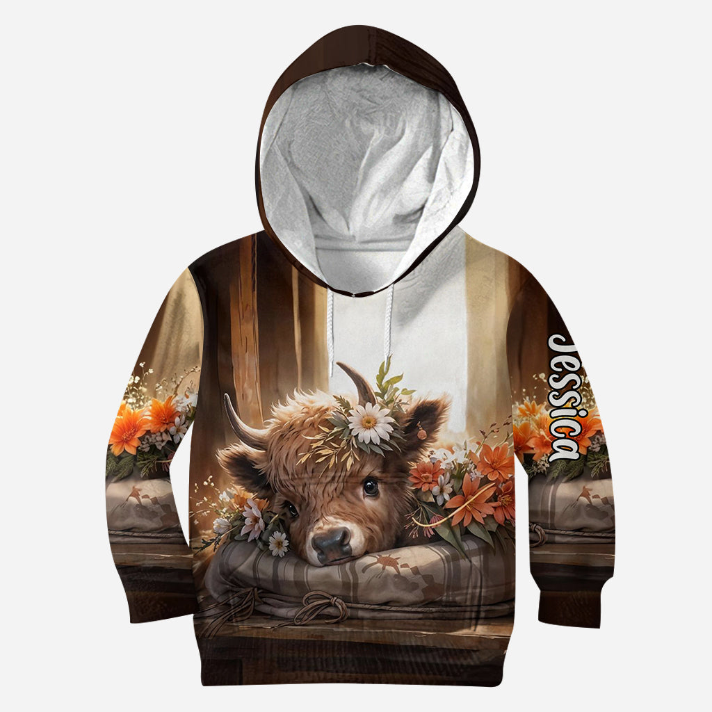Just A Girl Who Loves Highland Cows - Personalized Highland Cow Hoodie and Leggings