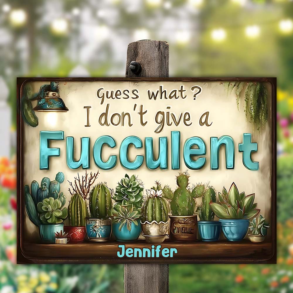 Guess What? - Personalized Gardening Rectangle Metal Sign