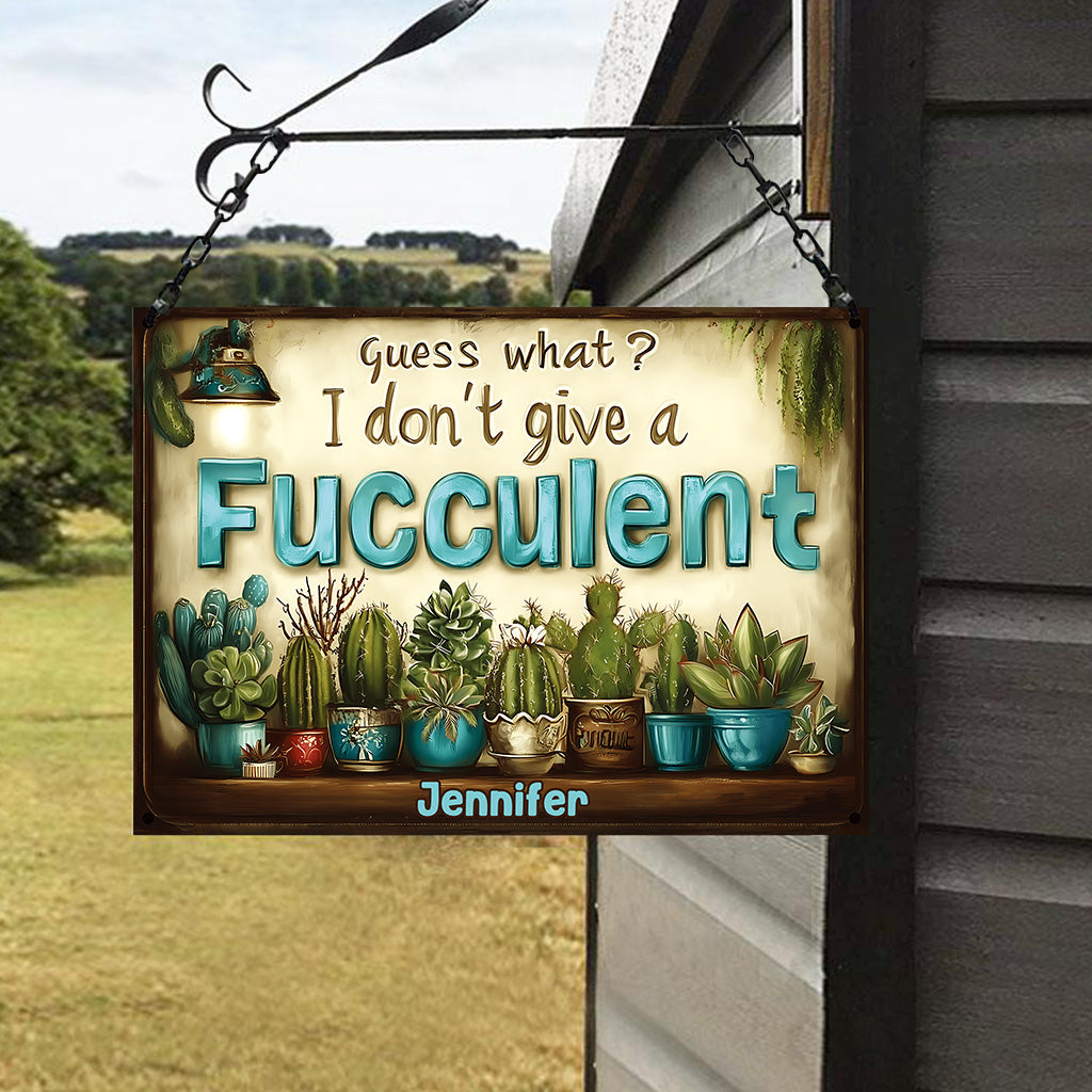 Guess What? - Personalized Gardening Rectangle Metal Sign