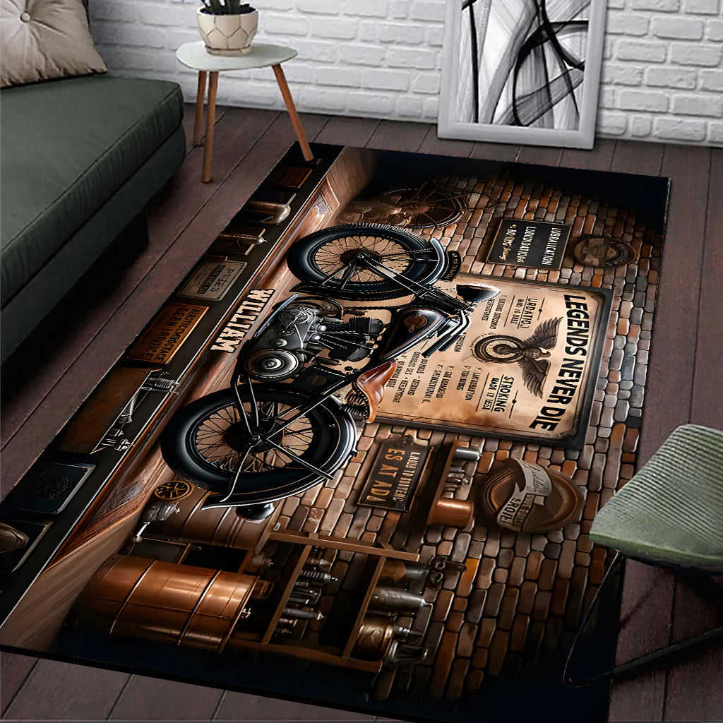 Legens Never Die - Personalized Biker Rug
