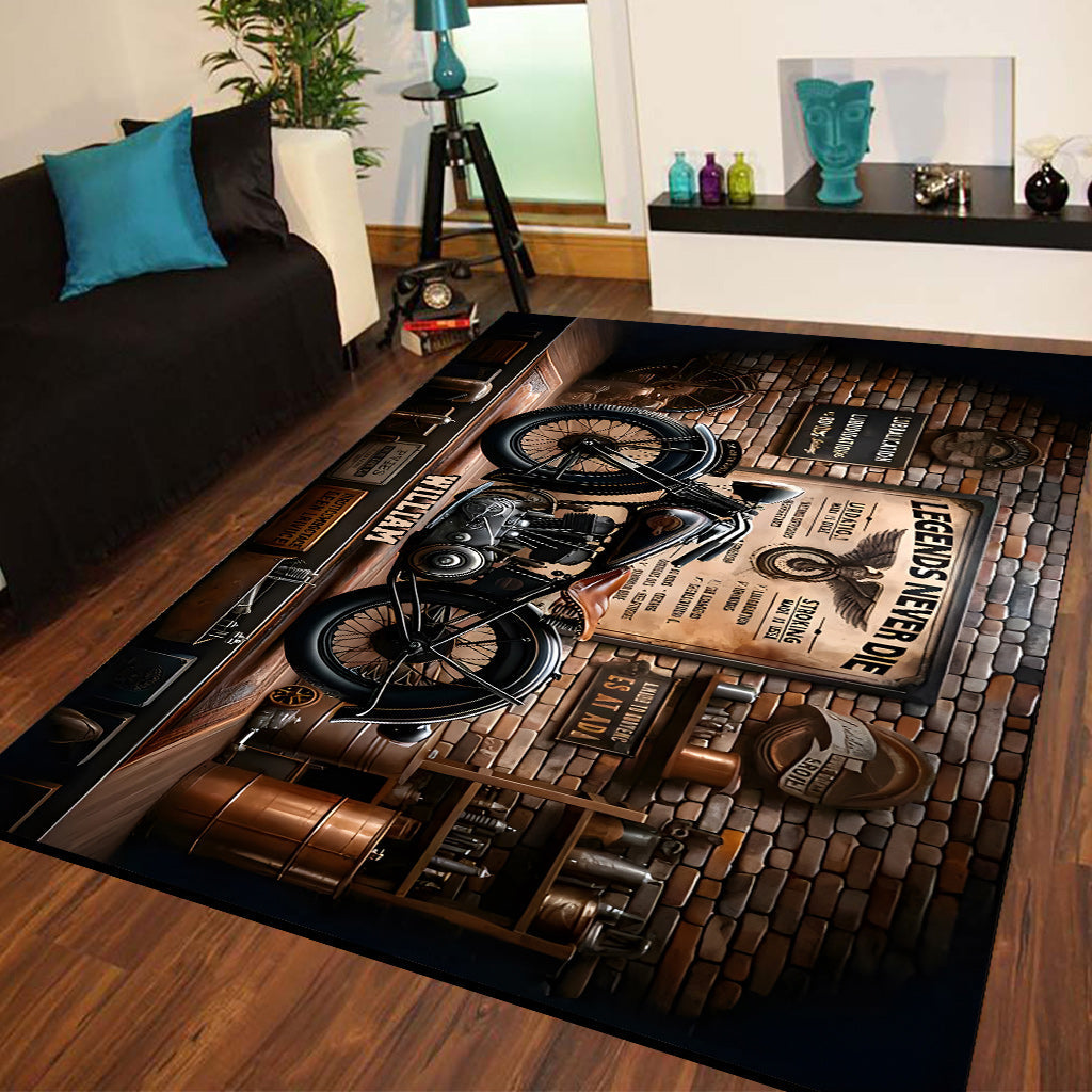 Legens Never Die - Personalized Biker Rug