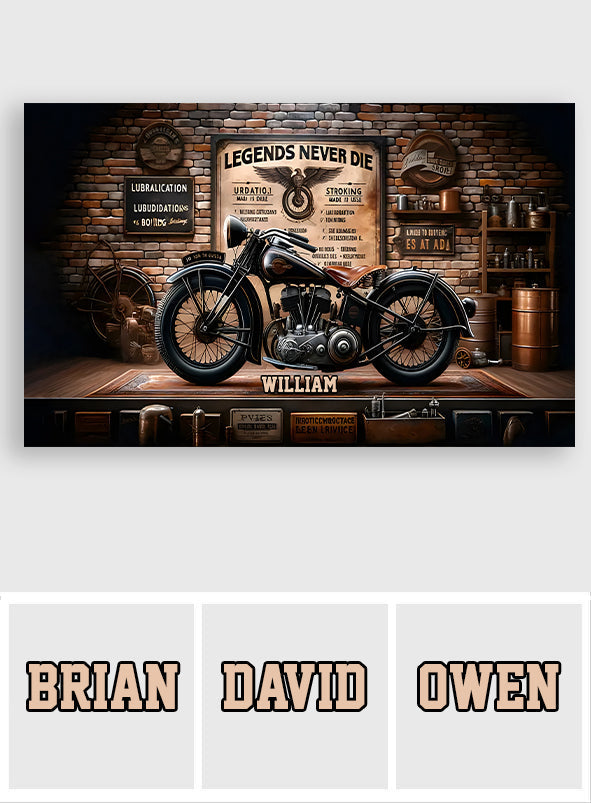 Legens Never Die - Personalized Biker Rug