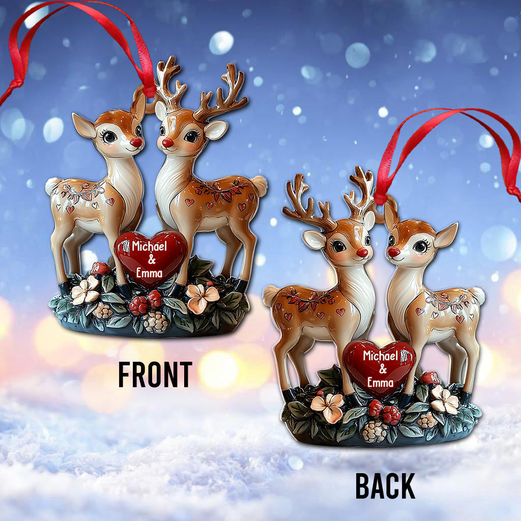 Loving Reindeer - Personalized Couple Ornament