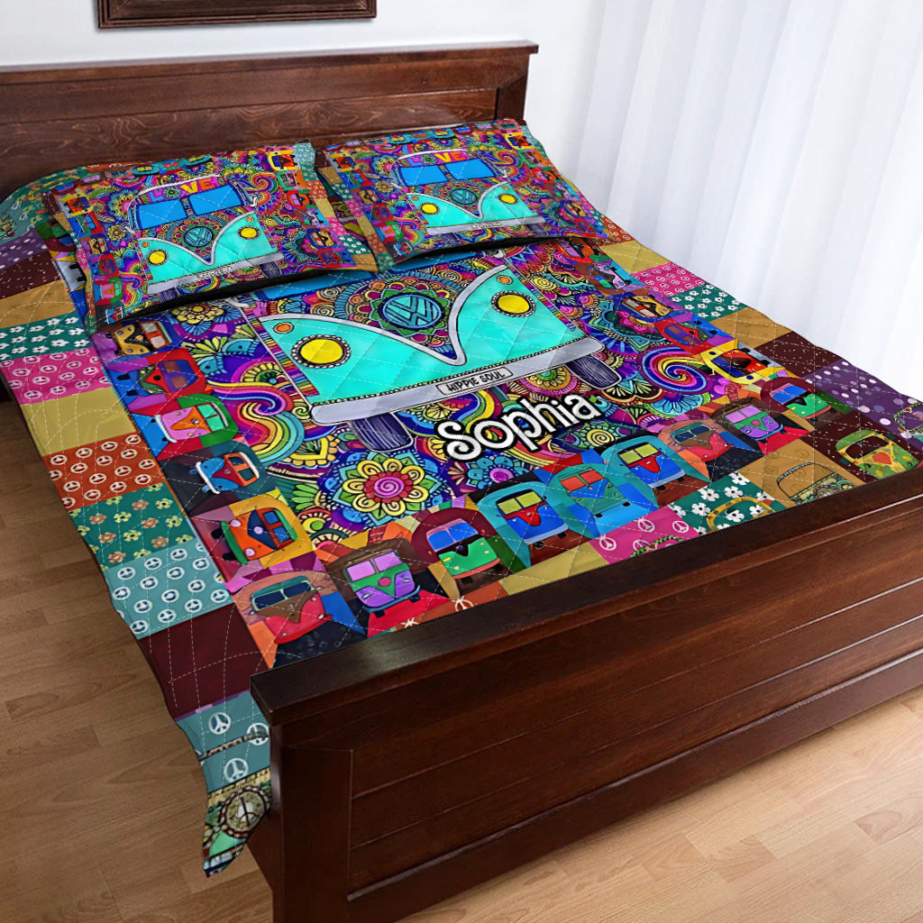 Hippie Van - Personalized Hippie Quilt Set