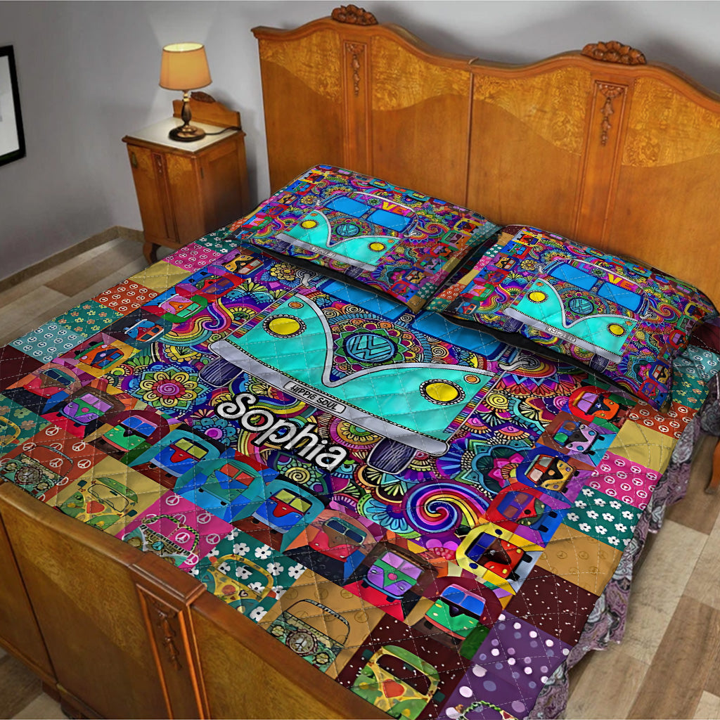 Hippie Van - Personalized Hippie Quilt Set