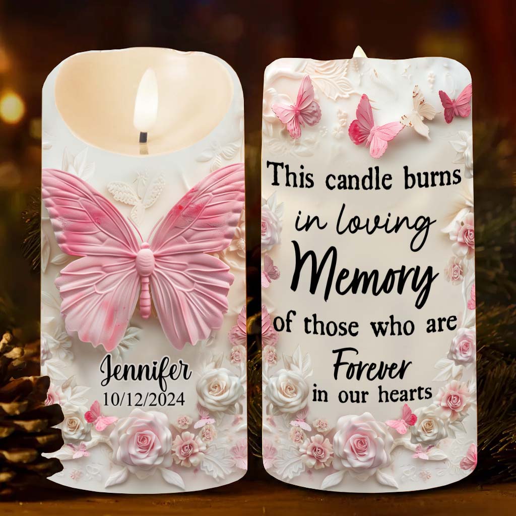 This Candle Burns In Loving Memory - Personalized Memorial Flameless Candle