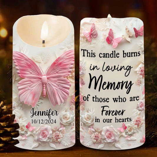 This Candle Burns In Loving Memory - Personalized Memorial Flameless Candle