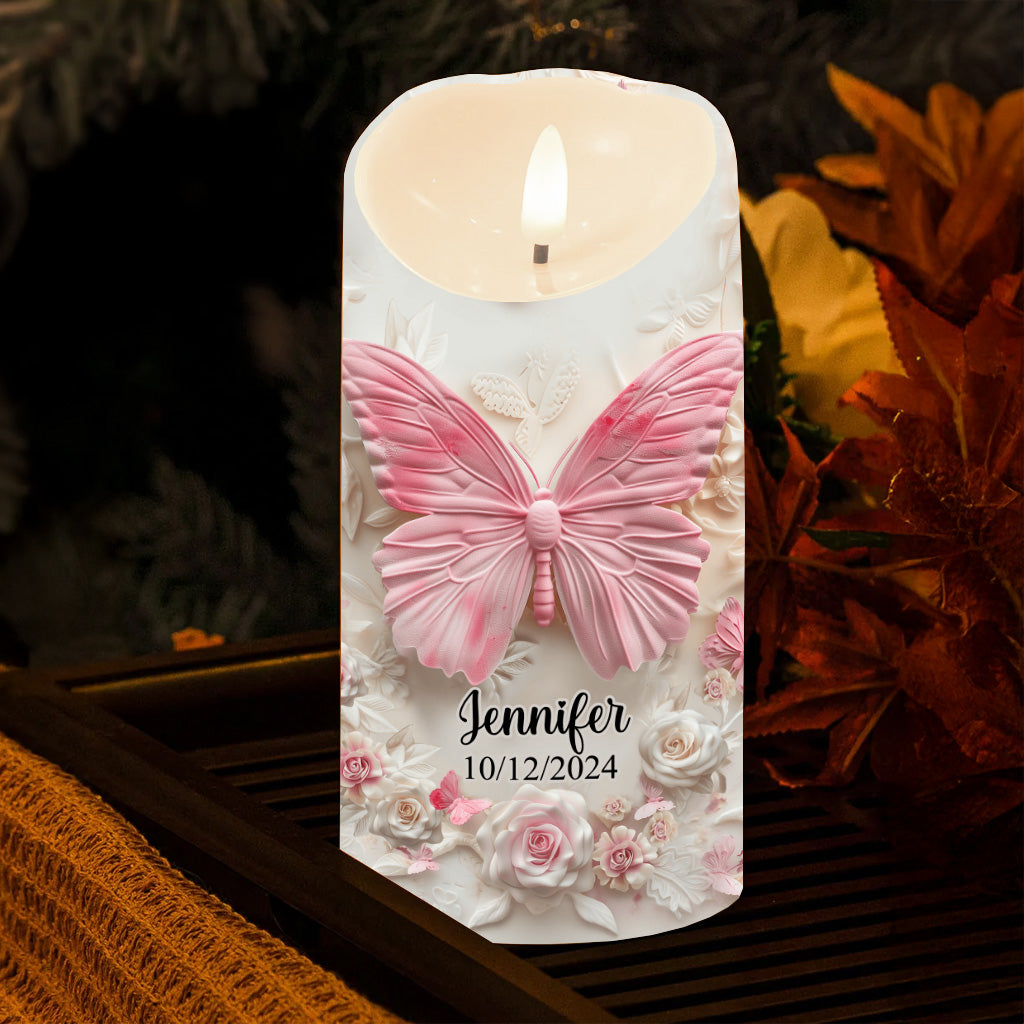 This Candle Burns In Loving Memory - Personalized Memorial Flameless Candle