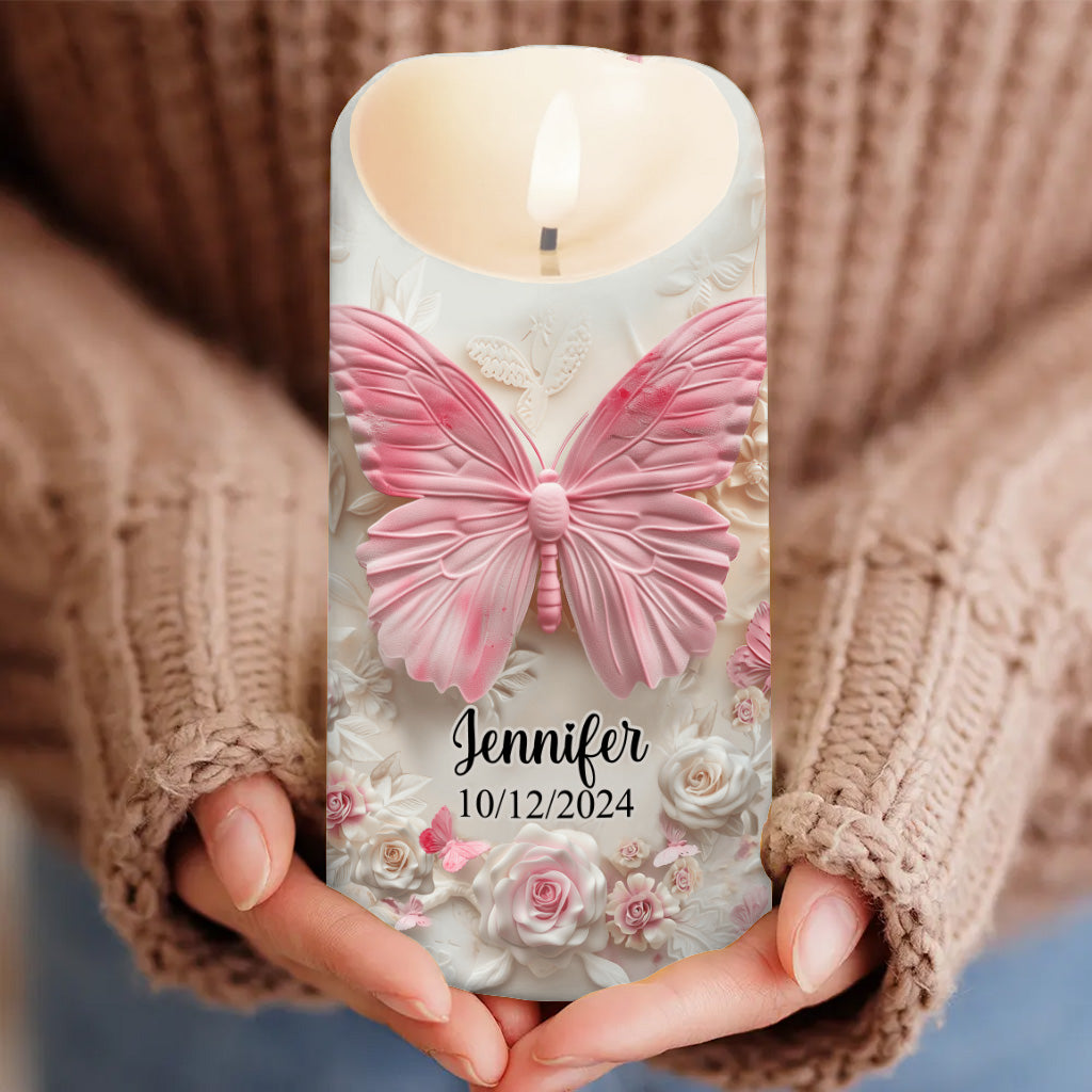 This Candle Burns In Loving Memory - Personalized Memorial Flameless Candle