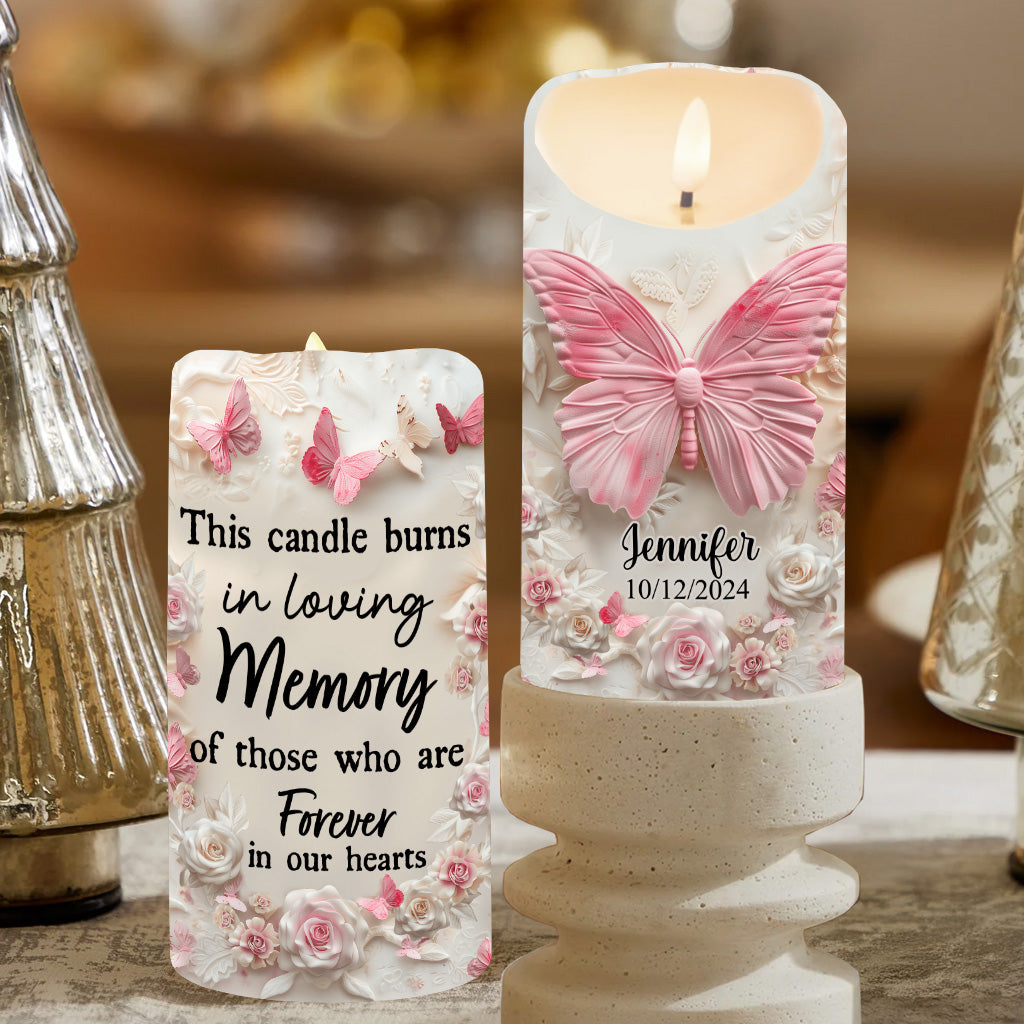 This Candle Burns In Loving Memory - Personalized Memorial Flameless Candle