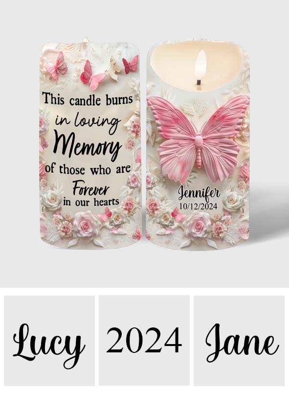 This Candle Burns In Loving Memory - Personalized Memorial Flameless Candle