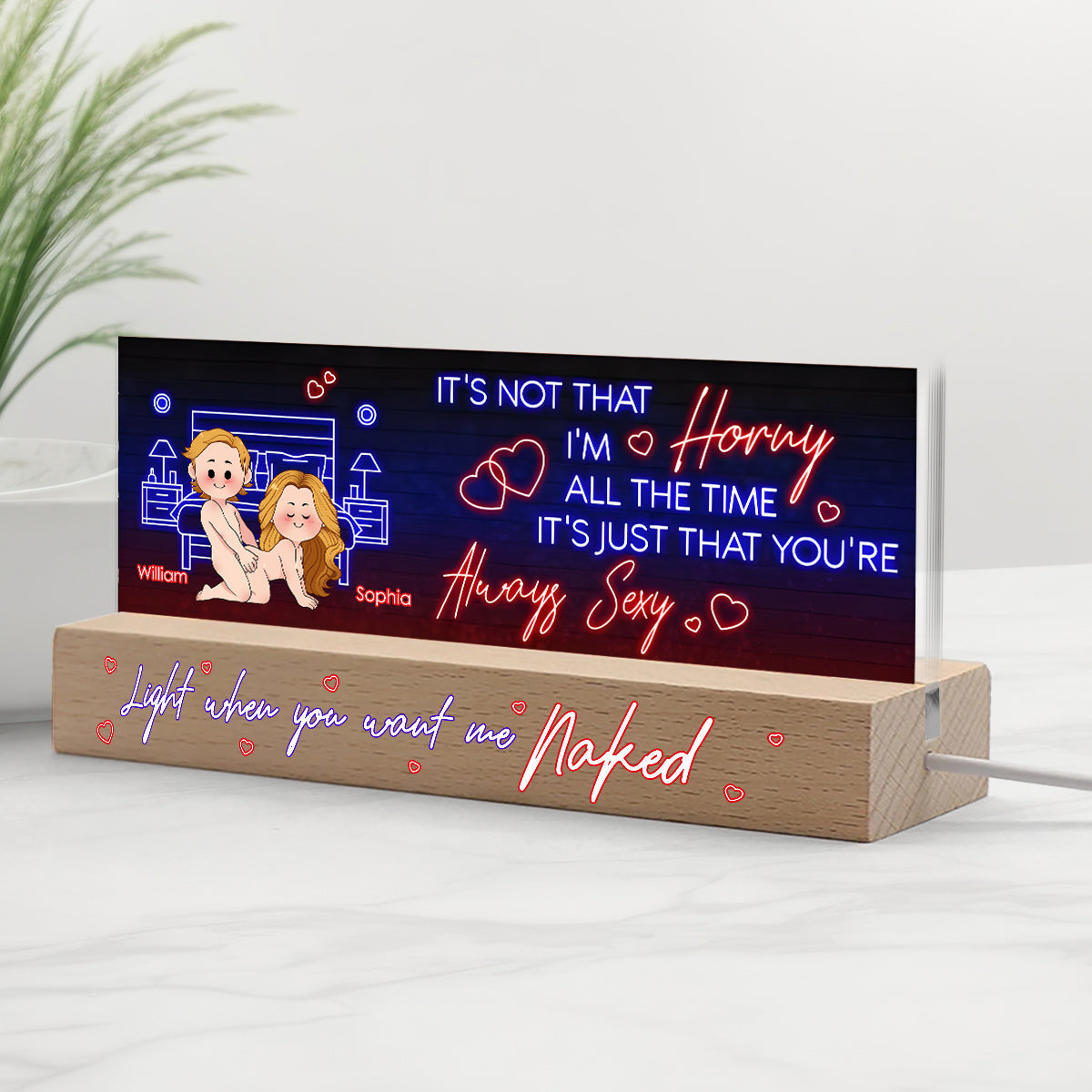 Turn Me On - Personalized Couple Custom LED Night Light