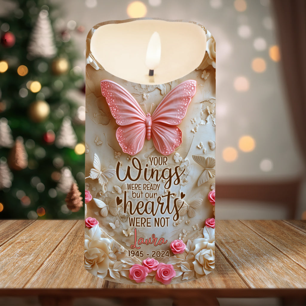 Your Wings Were Ready - Personalized Memorial Flameless Candle