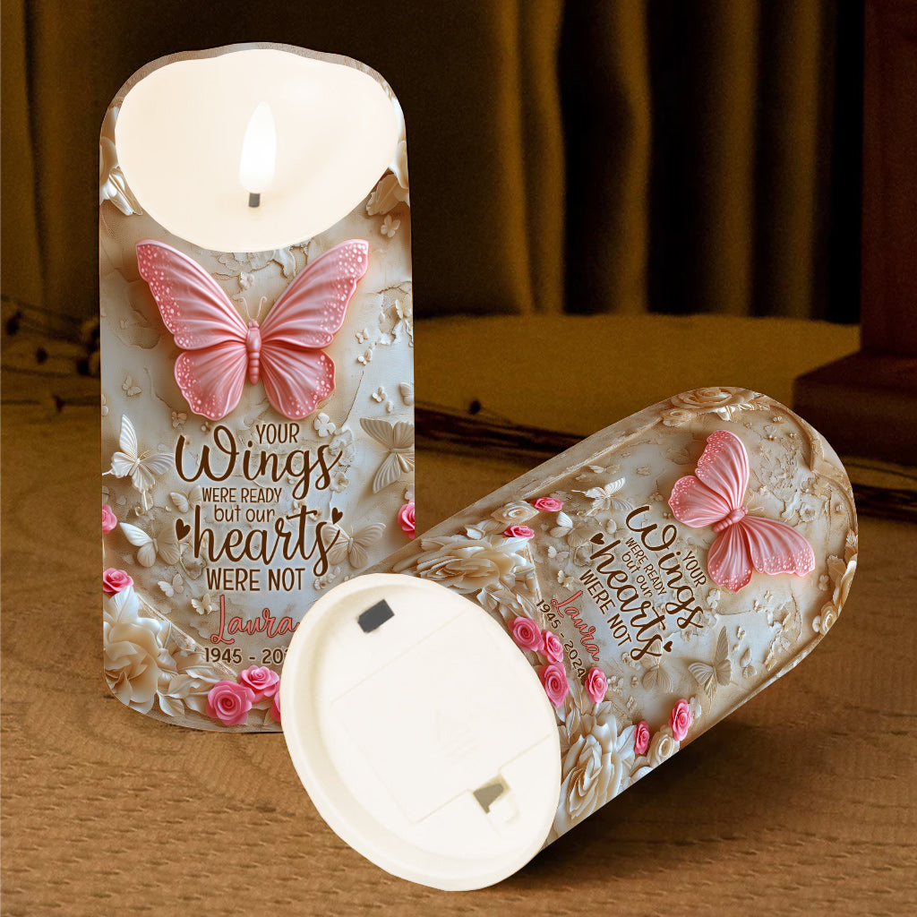 Your Wings Were Ready - Personalized Memorial Flameless Candle