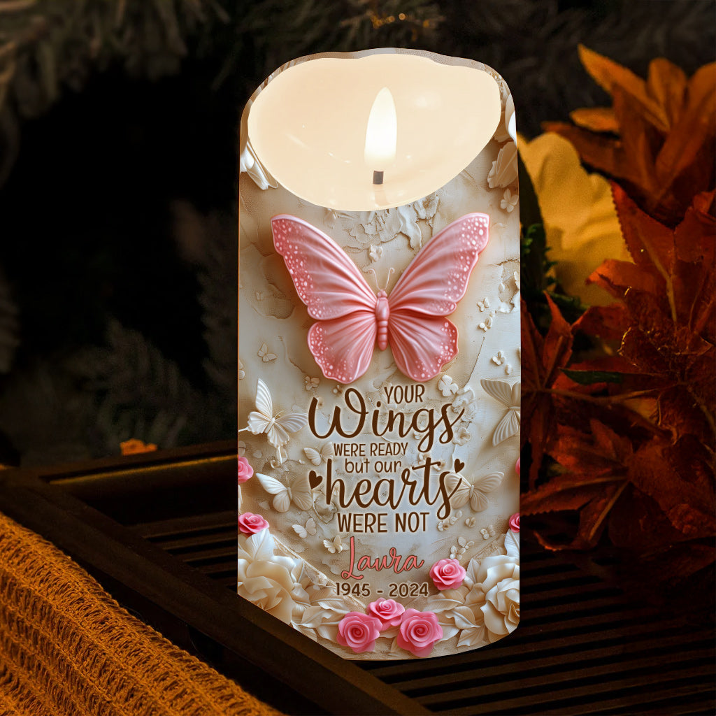 Your Wings Were Ready - Personalized Memorial Flameless Candle