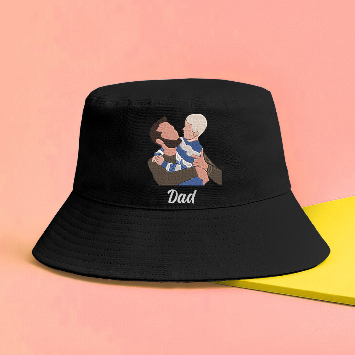 Custom 2D Photo - Personalized Father Embroidered Bucket Hat