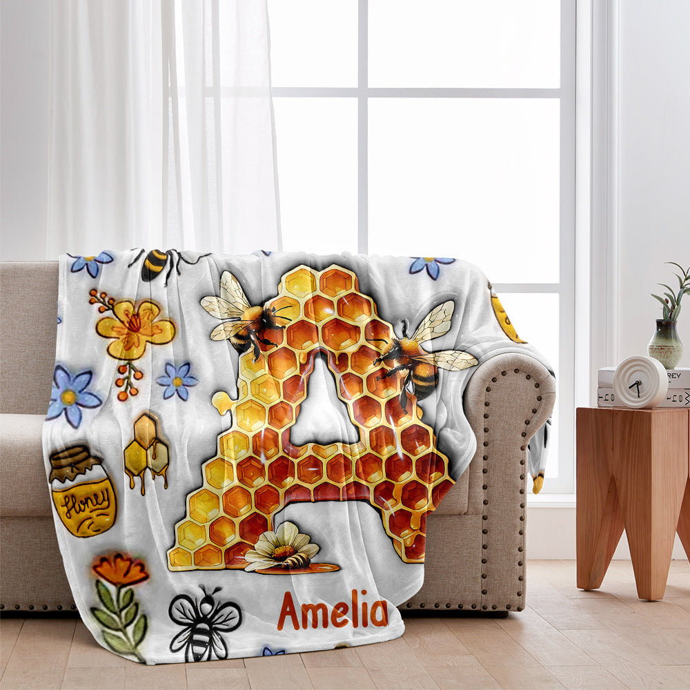 Stunning Bee Letter - Personalized Gardening Blanket