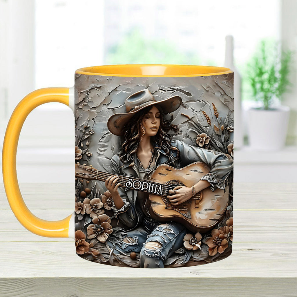 Gypsy Soul Guitar - Personalized Hippie Accent Mug