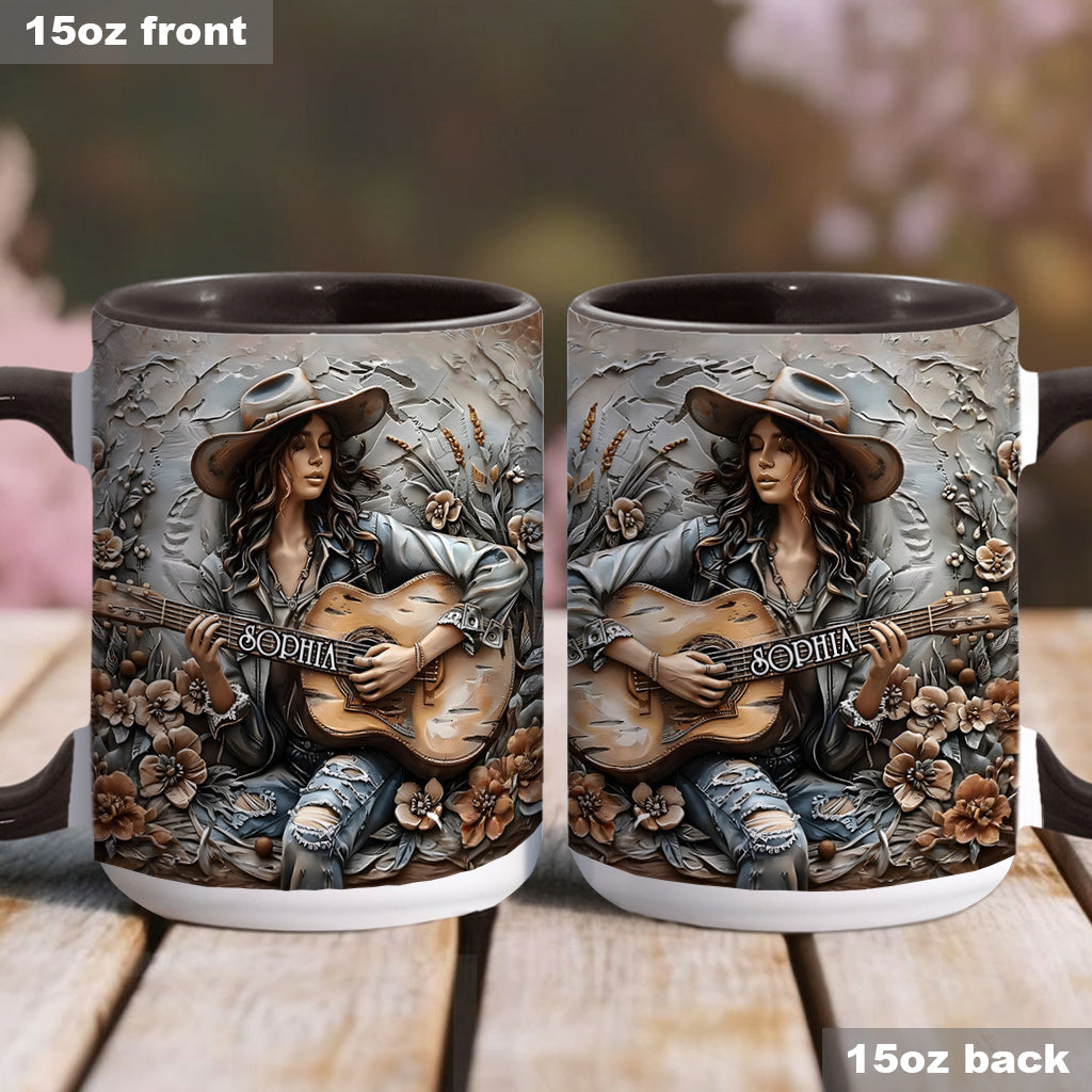 Gypsy Soul Guitar - Personalized Hippie Accent Mug