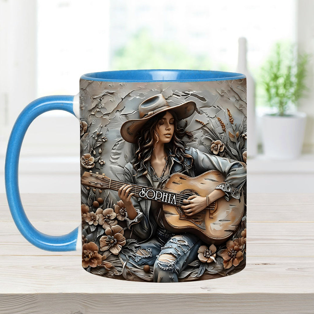 Gypsy Soul Guitar - Personalized Hippie Accent Mug