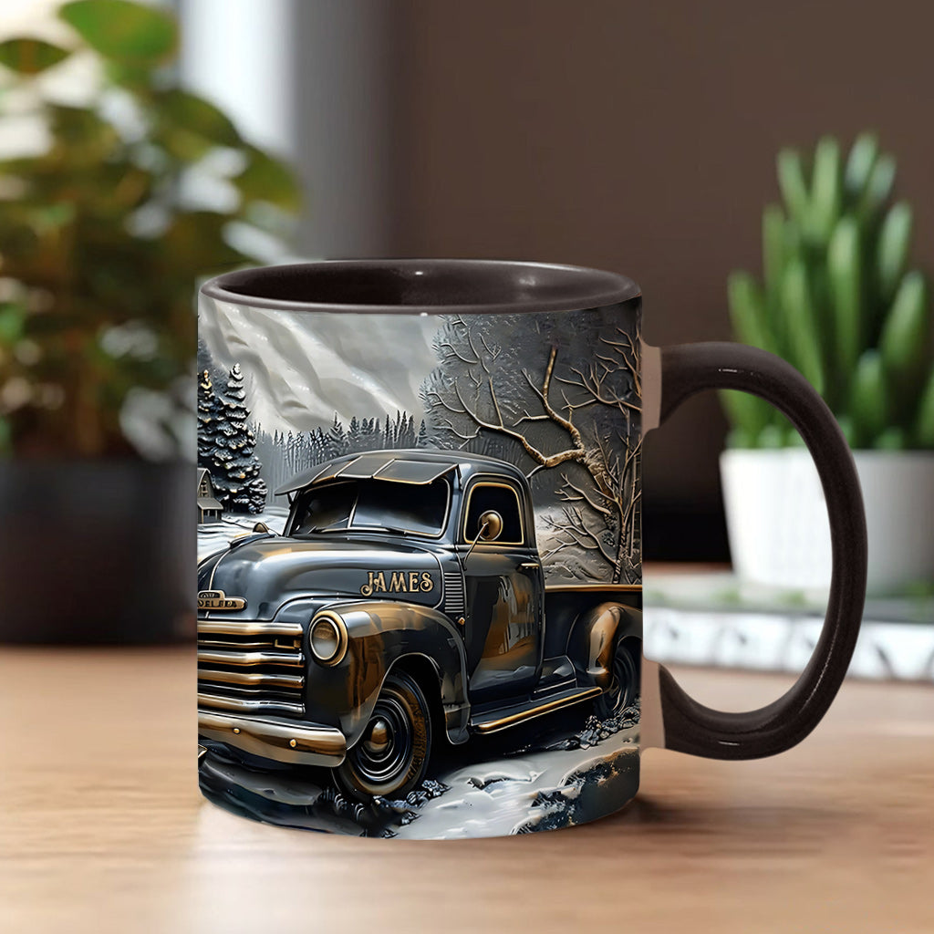 Never Underestimate An Old Man With A Truck - Personalized Trucker Accent Mug