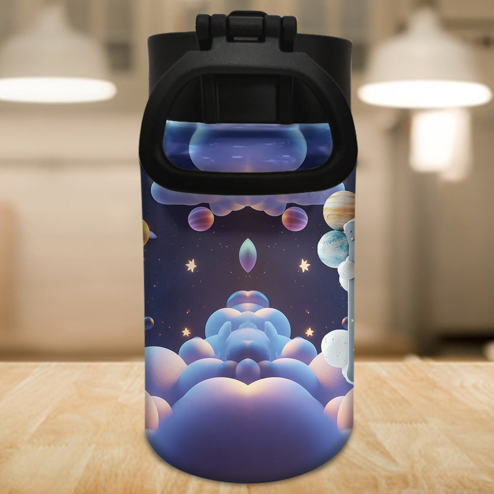 Cool Space Alphabet - Personalized Kid Kids Water Bottle
