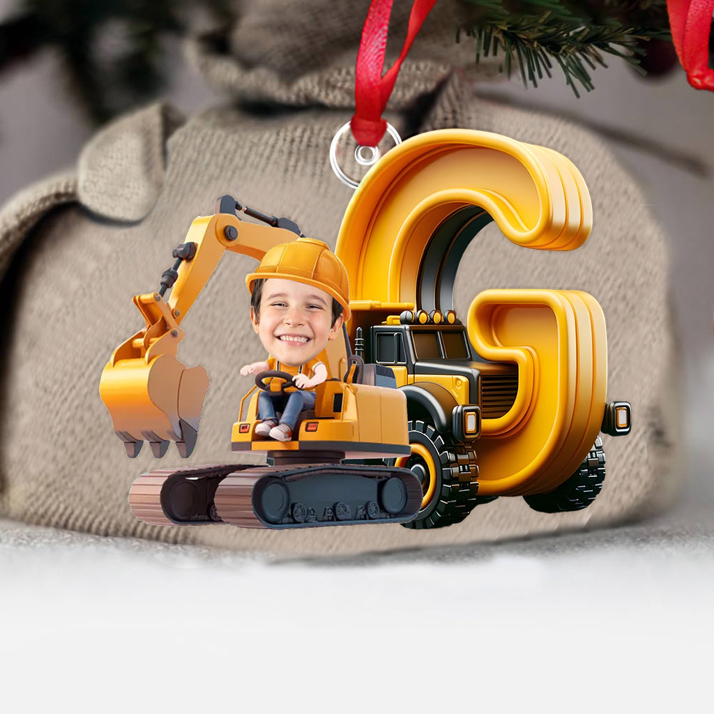Construction Vehicle Alphabet Letters - Personalized Kid Custom Shaped Ornament