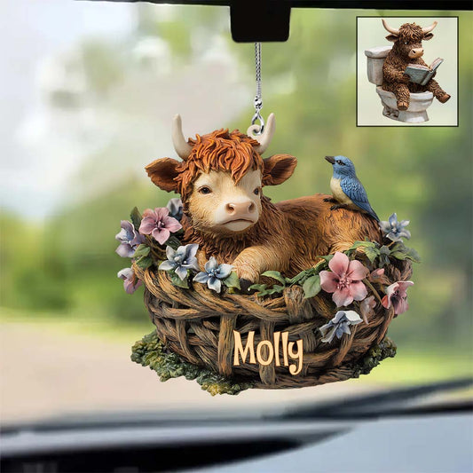 Cute Cows - Personalized Car Ornament