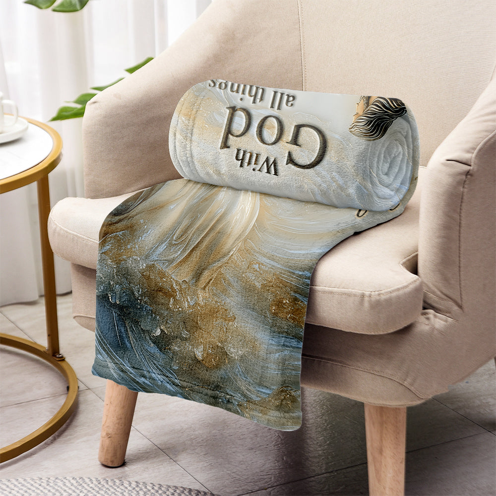With God All Things Are Possible - Personalized Christian Blanket