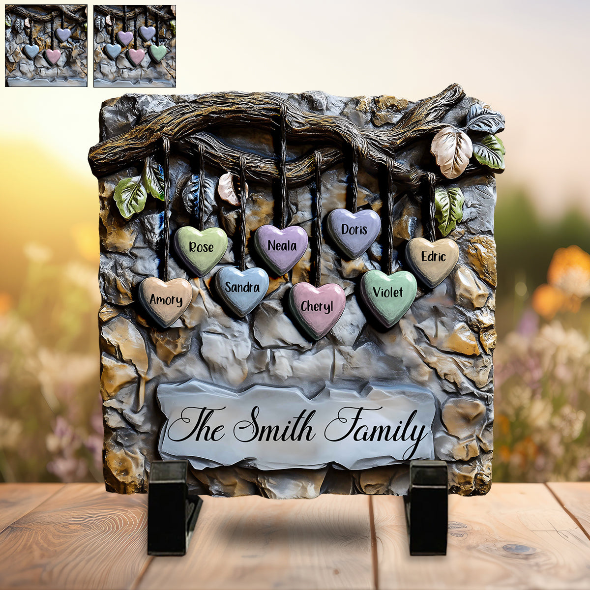My Family - Personalized Family Square Shaped Stone