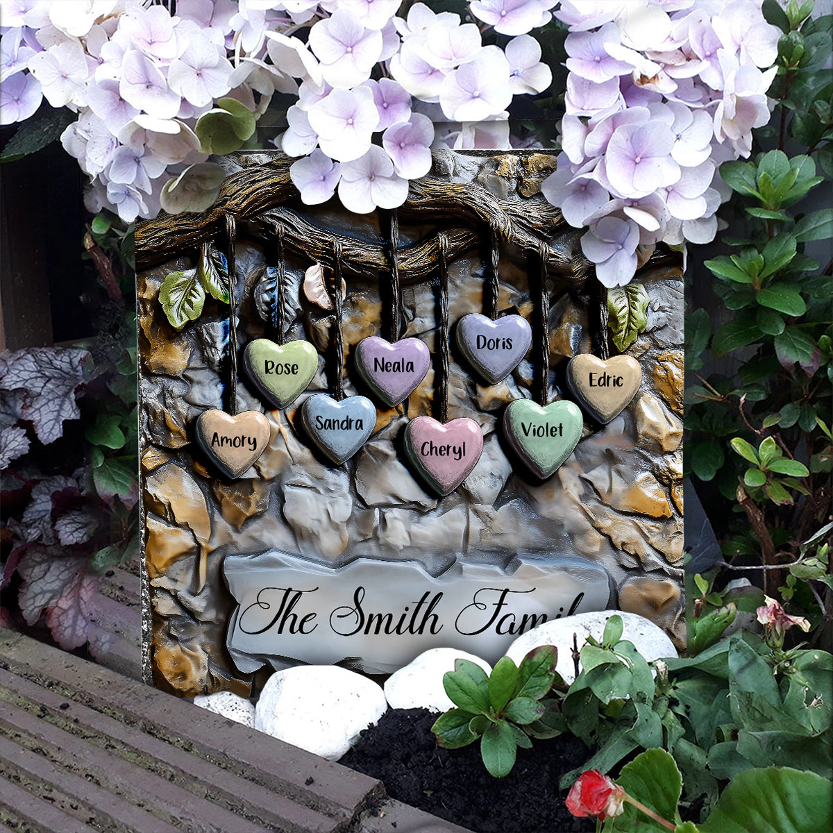 My Family - Personalized Family Square Shaped Stone